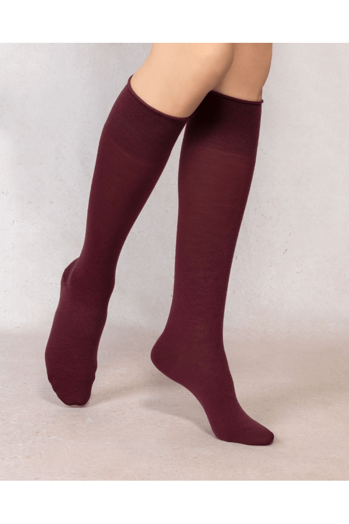 BLEUFORET Fine Wool Knee-Highs with Cotton Lining 6970