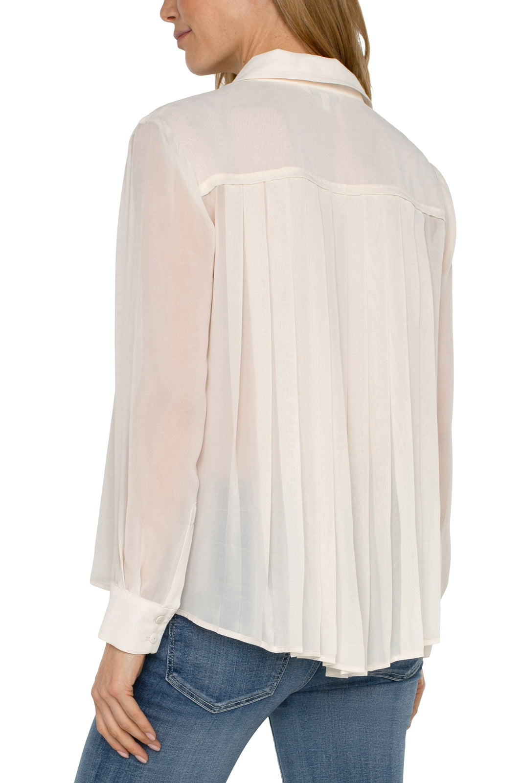 LIVERPOOL Long Sleeve Woven Shirt W/Pleat Back Detail LM8E02HD4 *FINAL SALE*