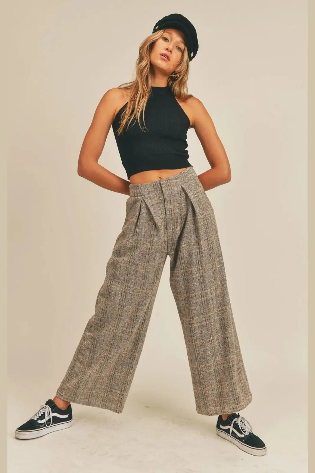 SAGE THE LABEL League of Her Own Herringbone Wide Pants *Final Sale*
