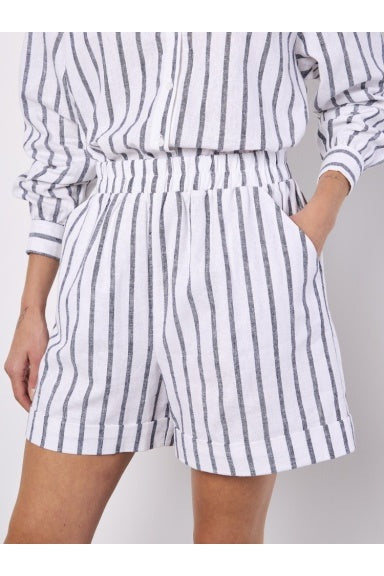 APRICOT Stripped Linen Mixed Shorts 942394 *FINAL SALE*