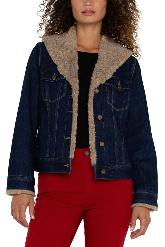 LIVERPOOL Sherpa Collar Trucker Jacket LM1A56FH5 *FINAL SALE*