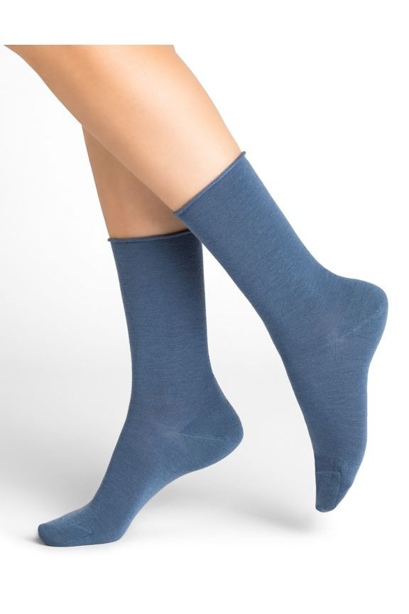 BLEUFORET Fine Wool Socks with Cotton Lining 6700
