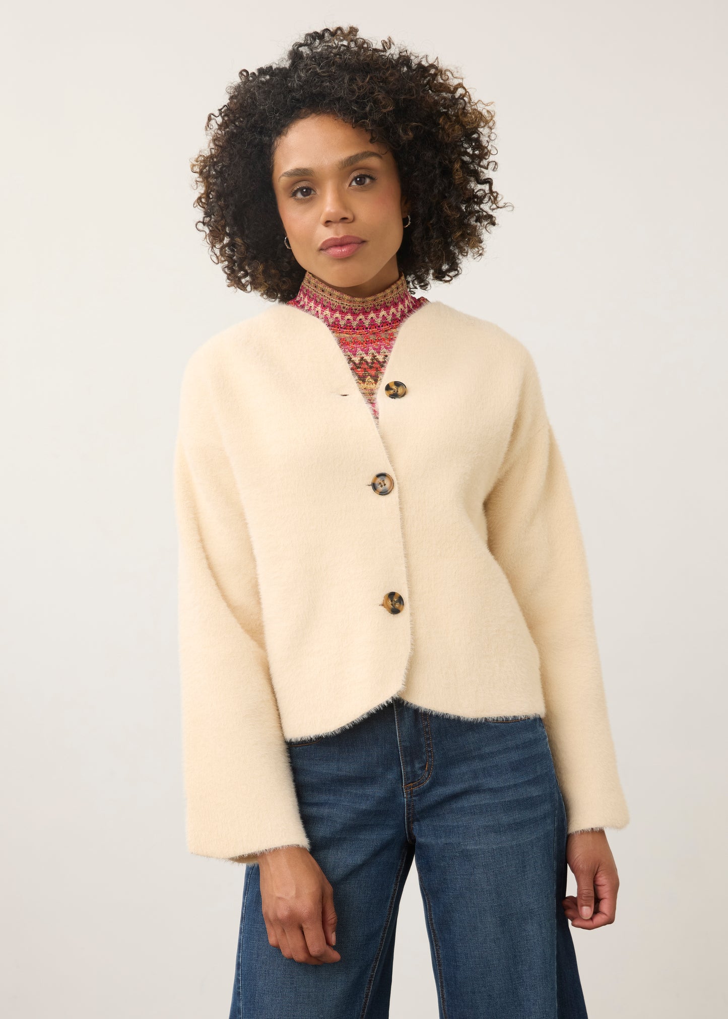 FDJ Collarless Knit Jacket 10047431