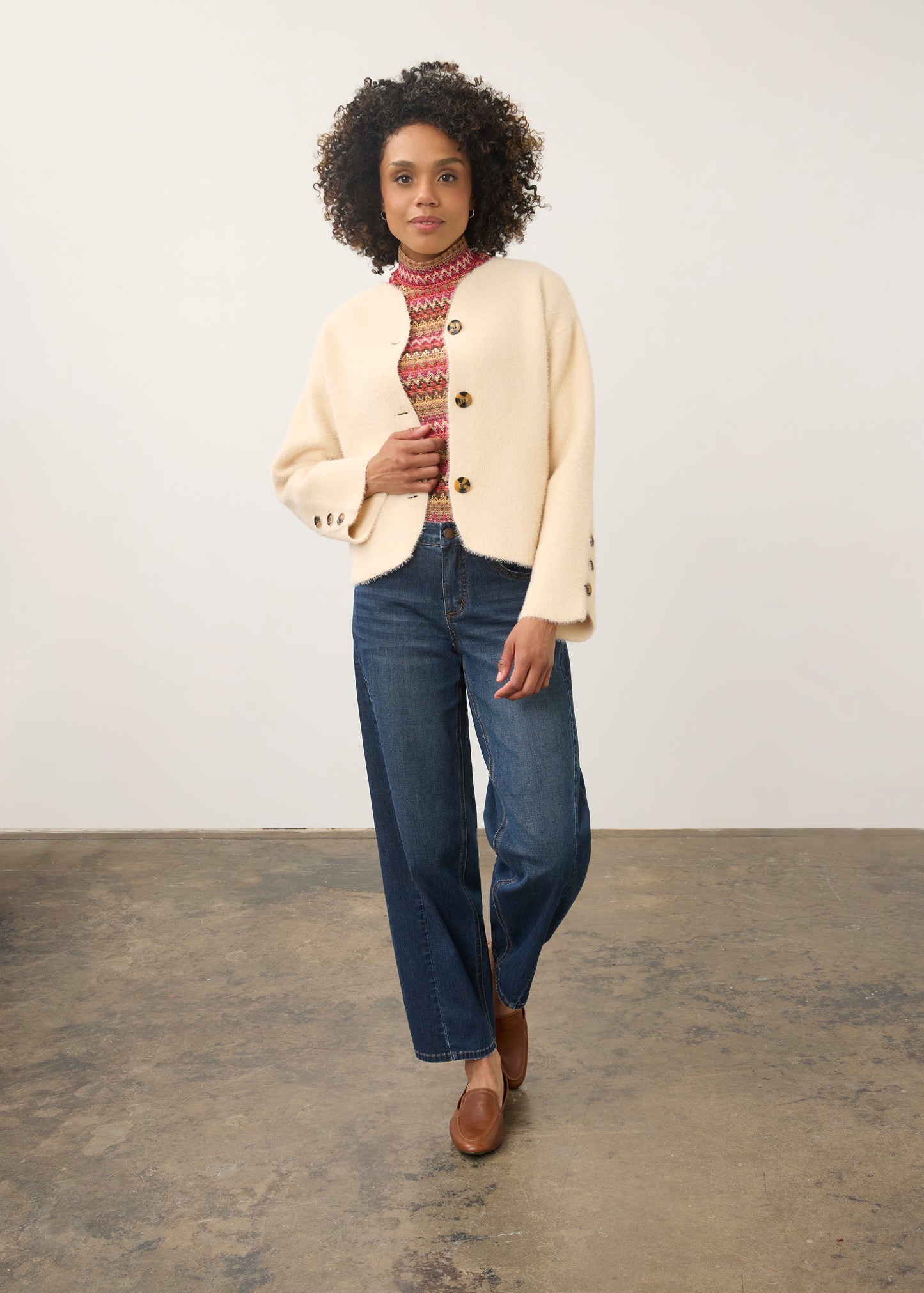 FDJ Collarless Knit Jacket 10047431