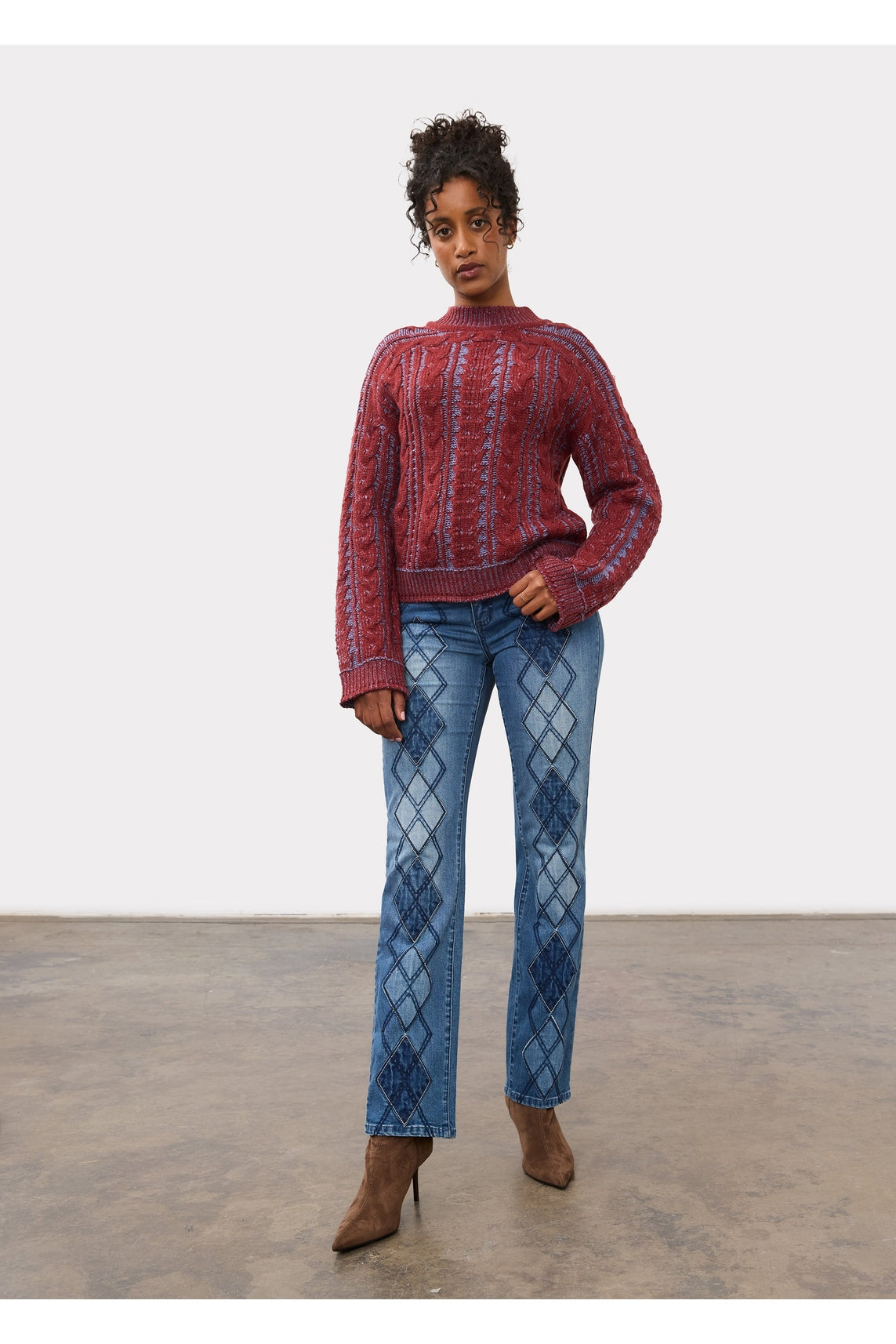 FDJ Long Sleeve Cable Sweater 1162781