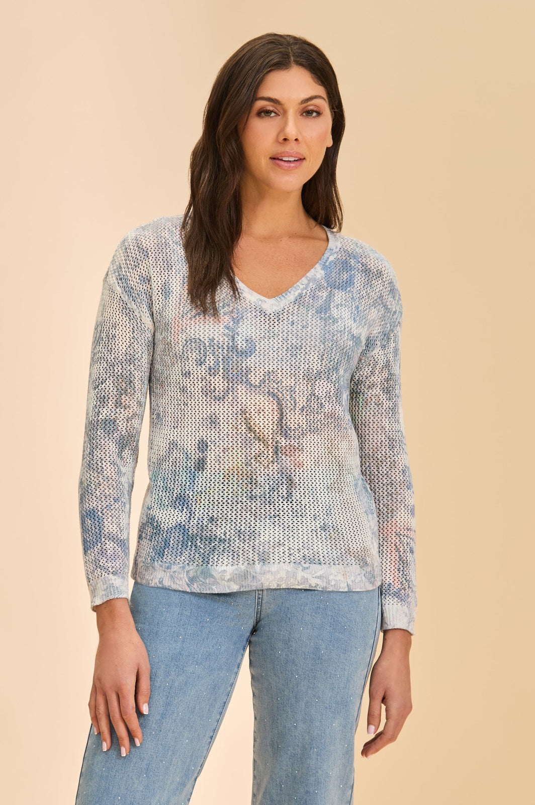 FDJ V-Neck Printed Sweater 1214624