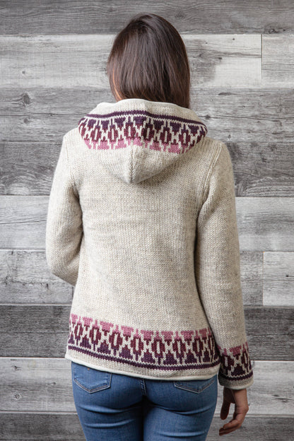 Lost Horizons Canada - Misty Wool Knit Sweater with Lined Hood