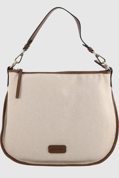 THE TREND Antoniolo Canvas & Leather Shoulder Bag 5284894