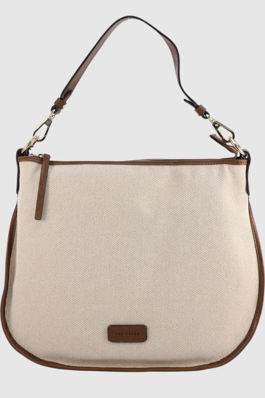 THE TREND Antoniolo Canvas & Leather Shoulder Bag 5284894
