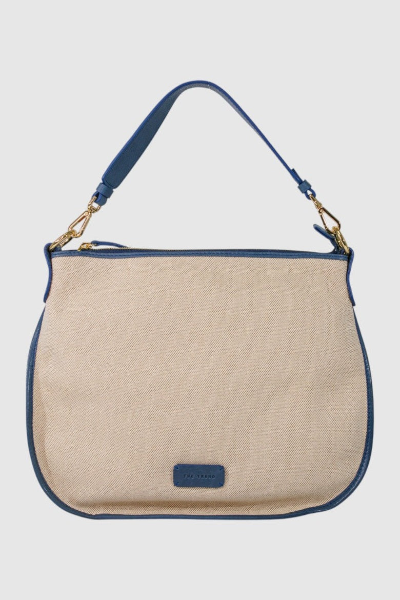 THE TREND Antoniolo Canvas & Leather Shoulder Bag 5284894