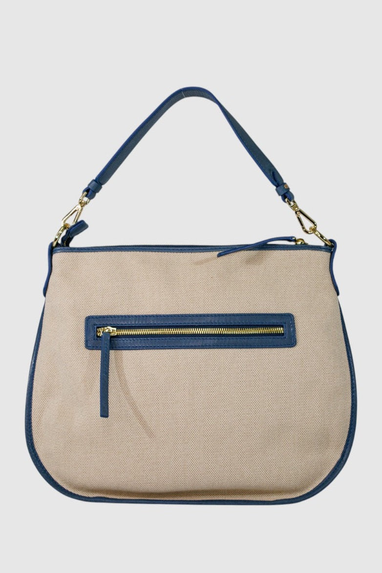 THE TREND Antoniolo Canvas & Leather Shoulder Bag 5284894