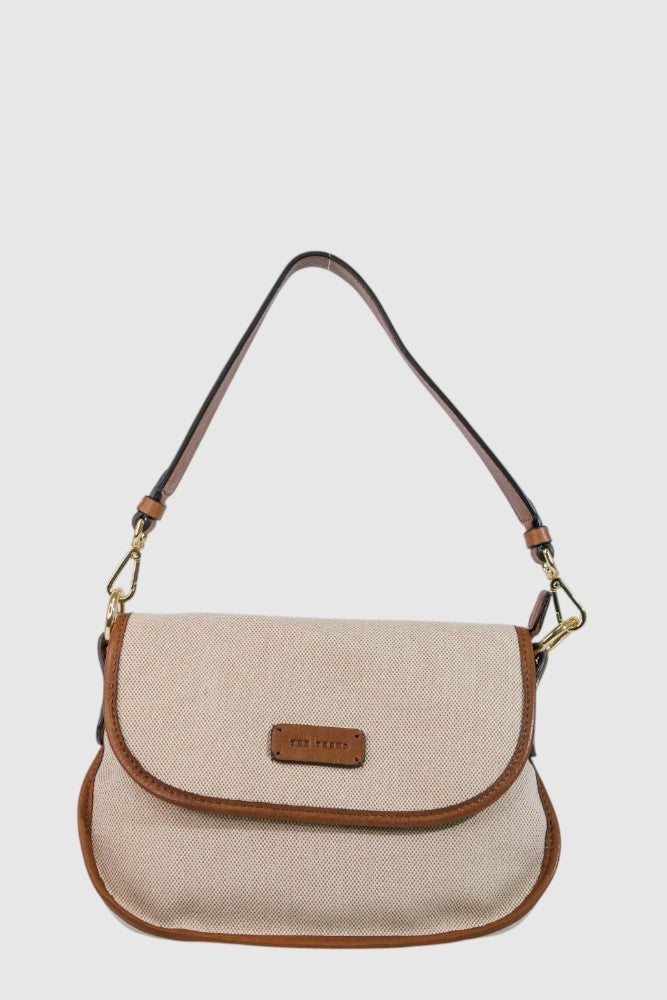 THE TREND Accornero Canvas & Leather Shoulder Bag 5284895