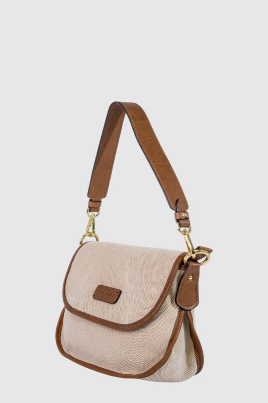 THE TREND Accornero Canvas & Leather Shoulder Bag 5284895