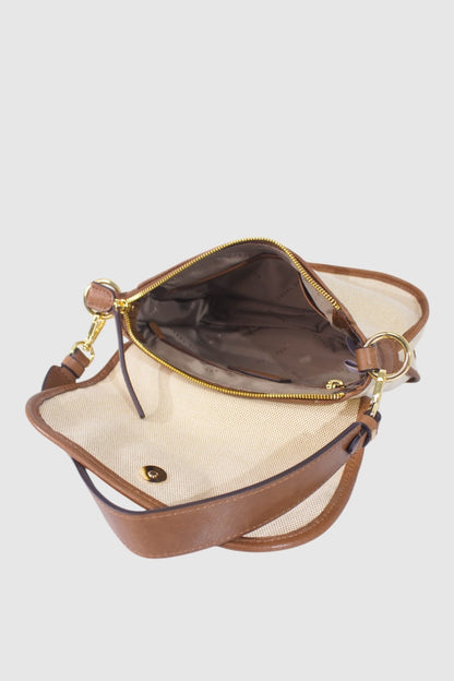 THE TREND Accornero Canvas & Leather Shoulder Bag 5284895