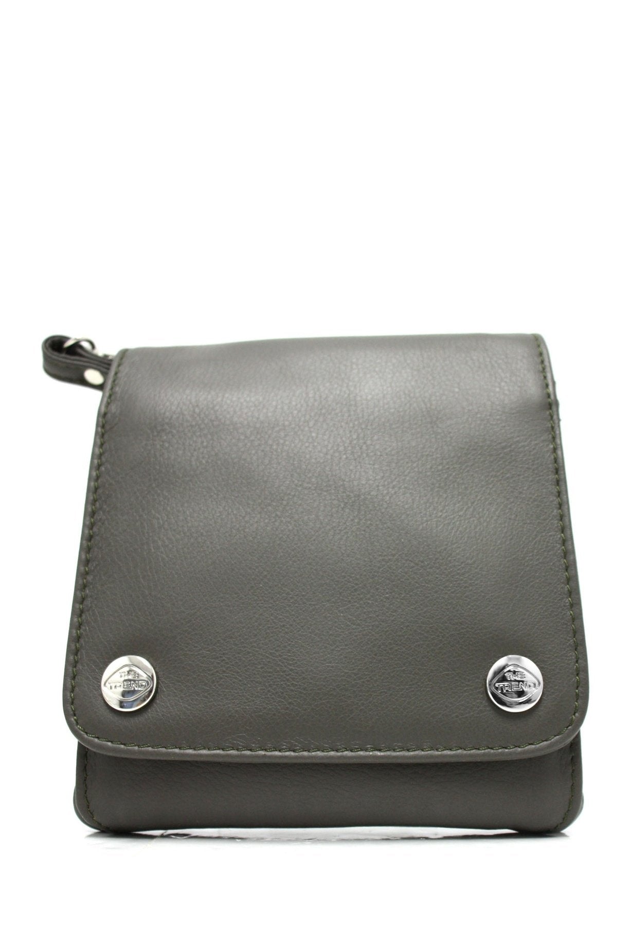 Grey leather crossbody purse online