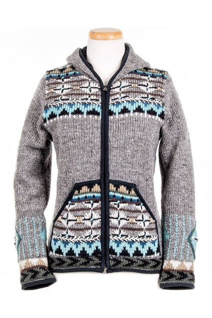Lost Horizons Canada  Dakotah Hooded Wool Sweater with Western Pattern