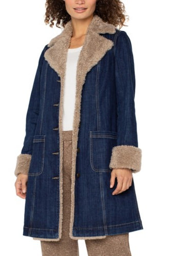 LIVERPOOL Sherpa Collar Jean Coat LM1C05FH5