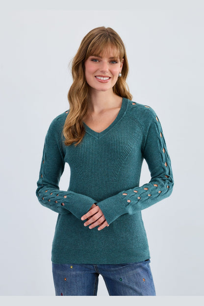 FDJ L/S V Neck Sweater 1915333