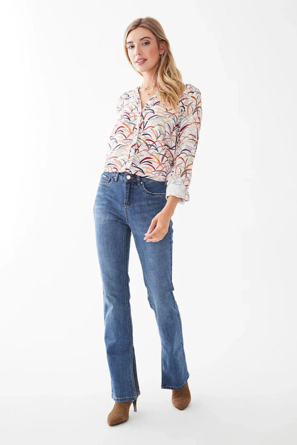 FDJ 7624397 Roll Up Sleeve Shirt w Smocking