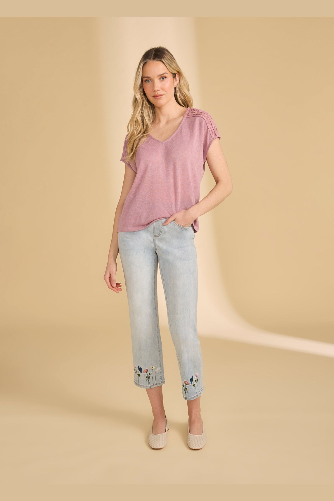FDJ Dolman Sleeve Crochet Top 3141451