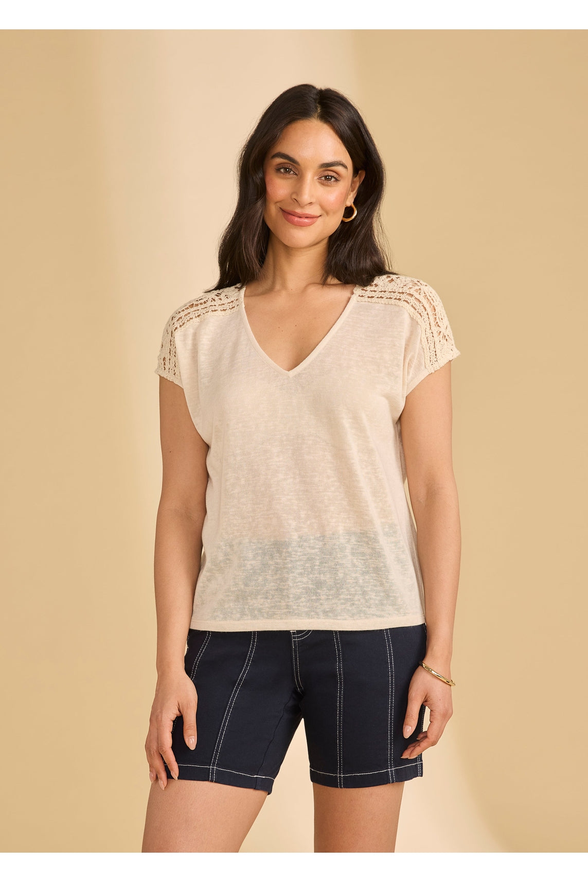 FDJ Dolman Sleeve Crochet Top 3141451