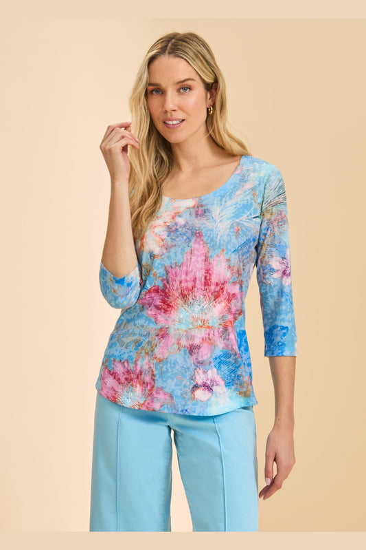 FDJ ¾ Sleeve Scoop Neck Top 3206844