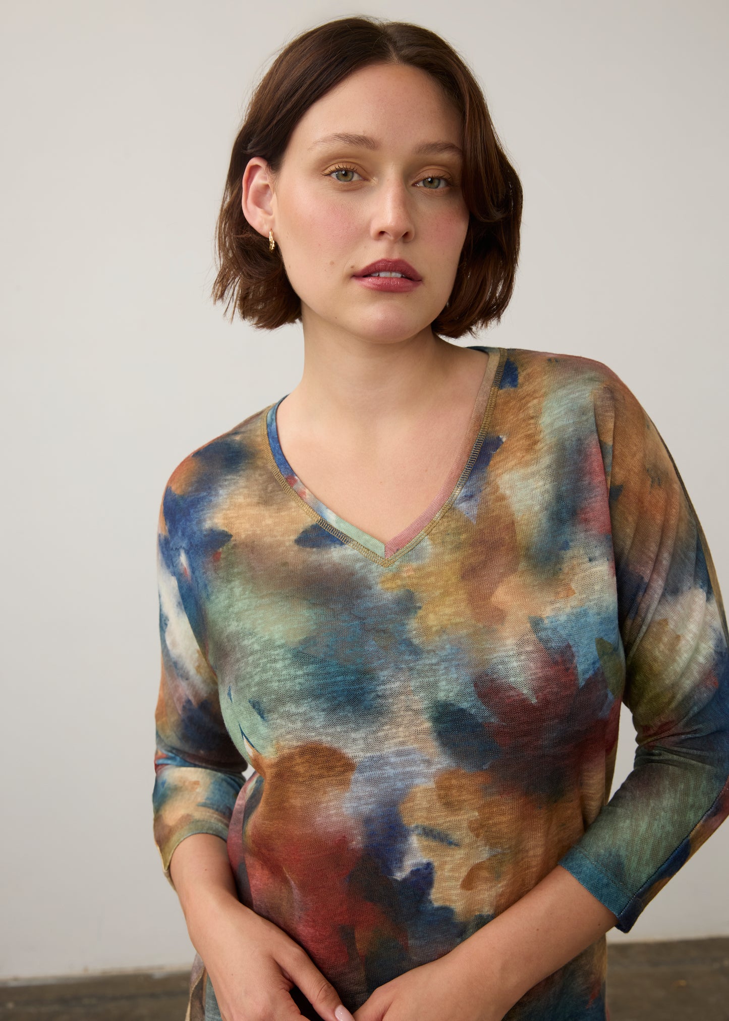 FDJ Drop Shoulder V-neck Top 3556451