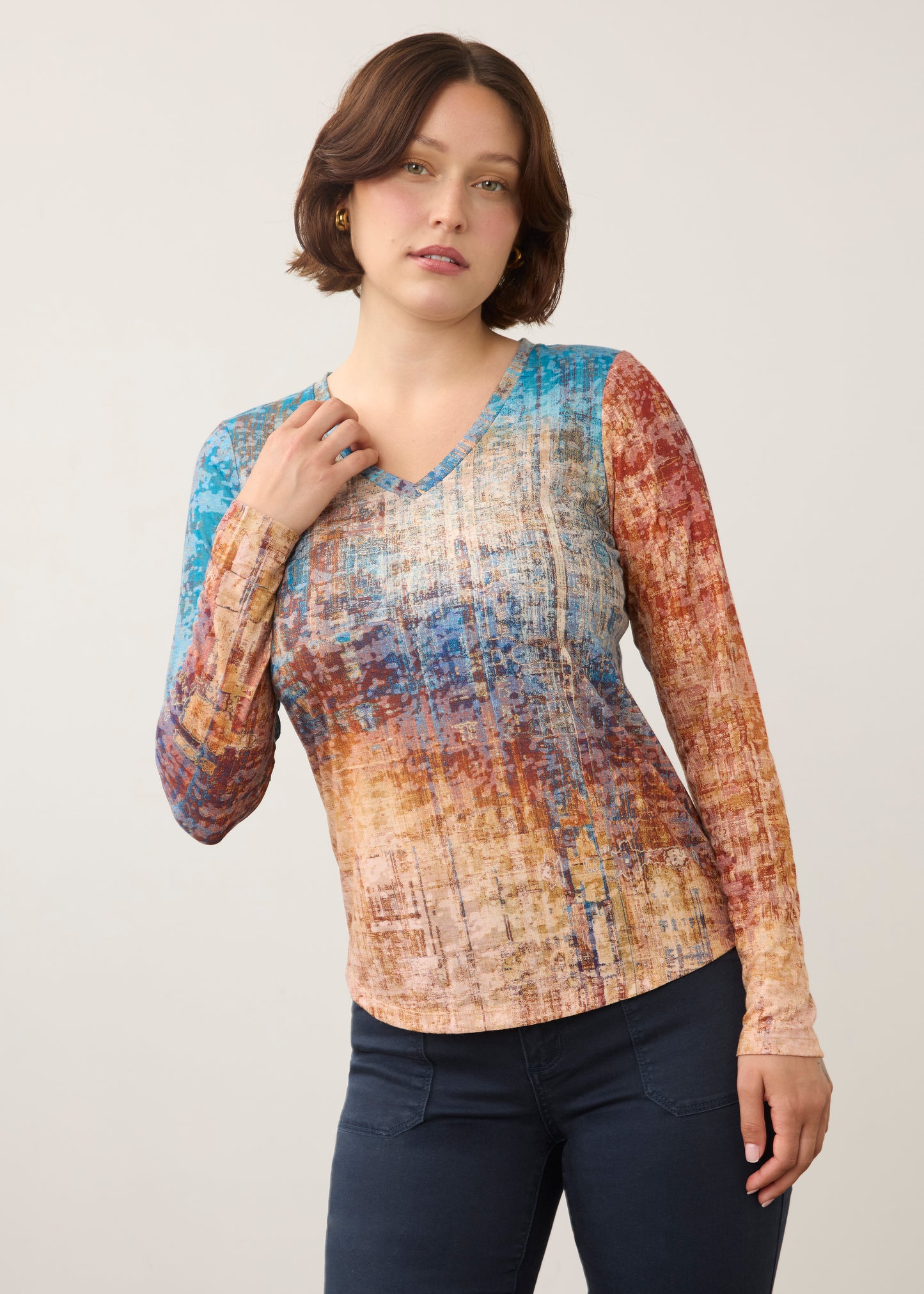 FDJ Long Sleeve V Neck Top 3599844