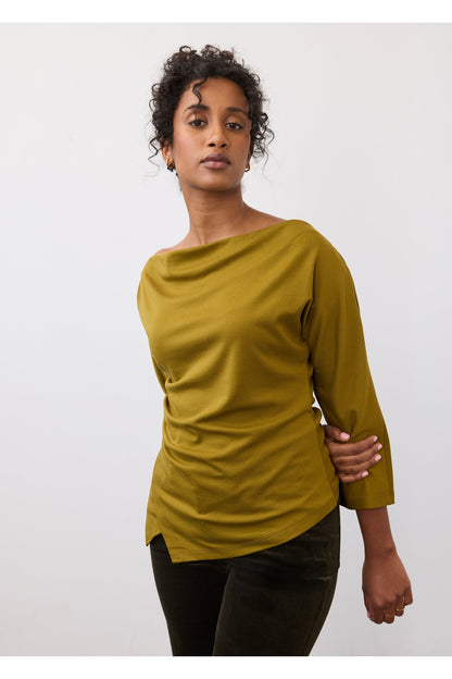 FDJ 3/4 Sleeve Cowl Boatneck Top 3810164
