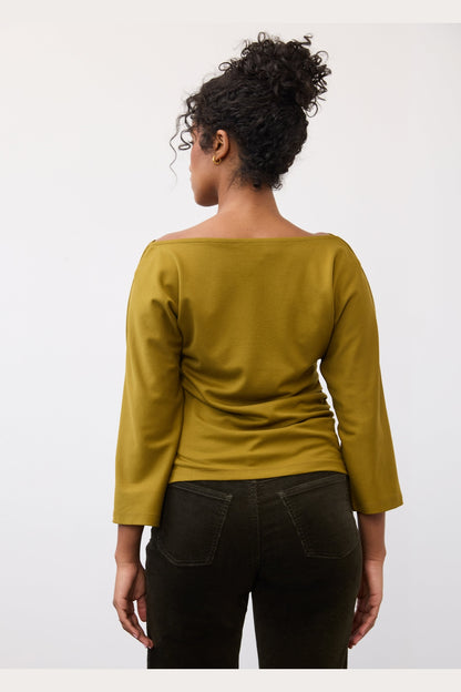 FDJ 3/4 Sleeve Cowl Boatneck Top 3810164