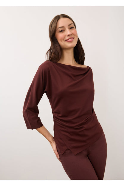 FDJ 3/4 Sleeve Cowl Boatneck Top 3810164