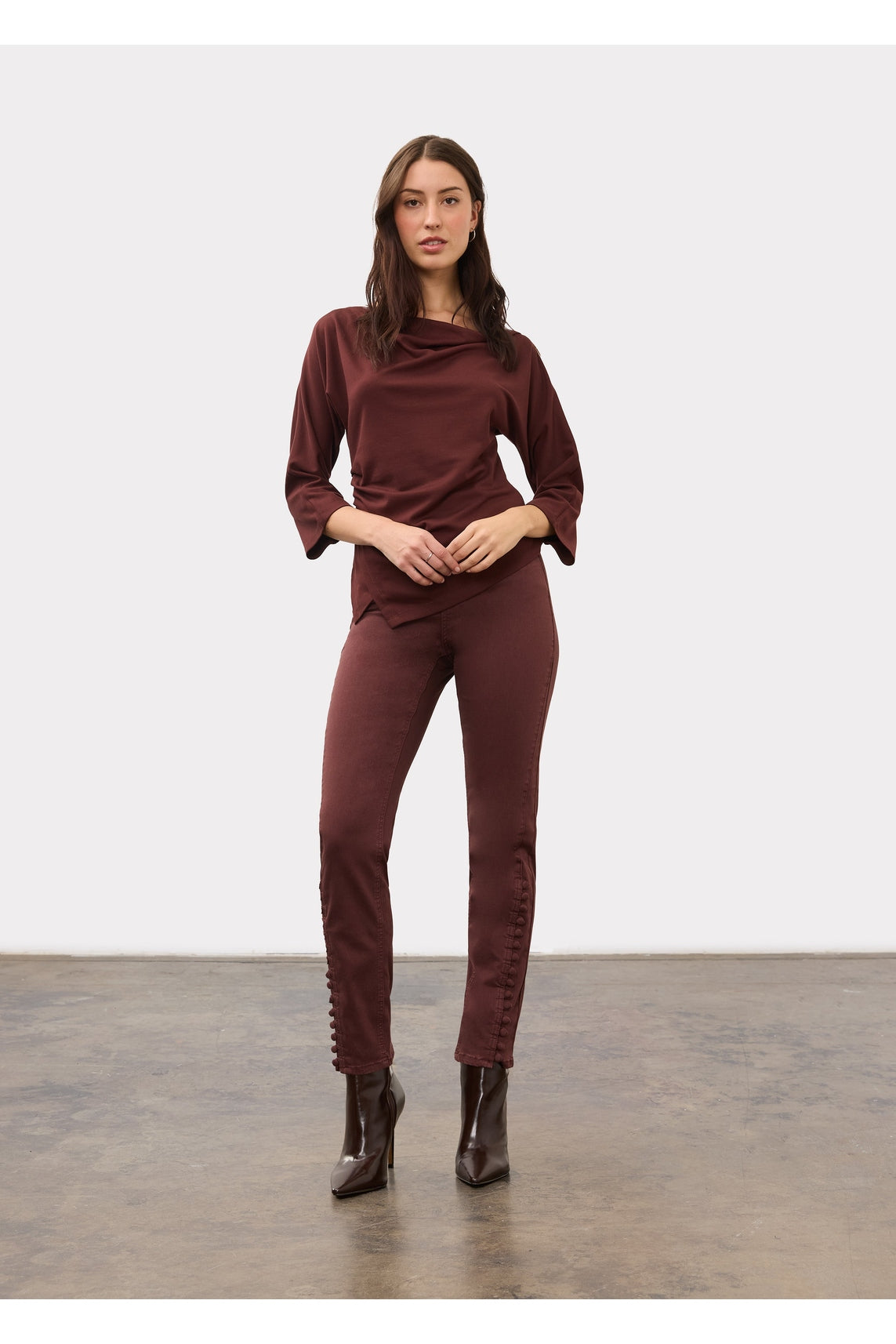 FDJ 3/4 Sleeve Cowl Boatneck Top 3810164