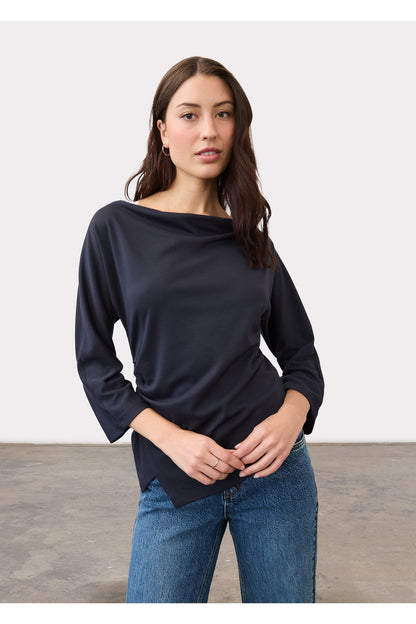 FDJ 3/4 Sleeve Cowl Boatneck Top 3810164