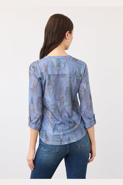 FDJ 3/4 Sleeve Henley Top 3853451
