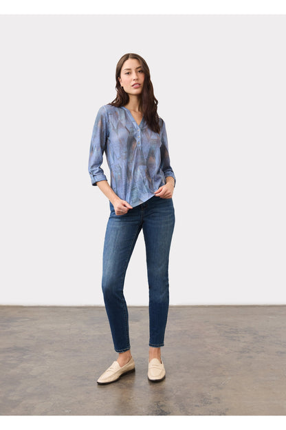 FDJ 3/4 Sleeve Henley Top 3853451