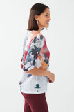 FDJ Printed Drop Shoulder 3/4 Sleeve Top 3928451