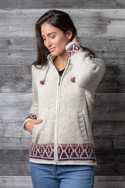 Lost Horizons Canada - Misty Wool Knit Sweater with Lined Hood
