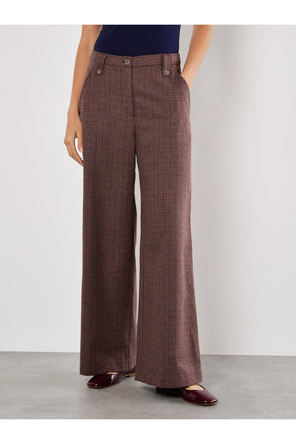 APRICOT Mini Check Wide Leg Trousers