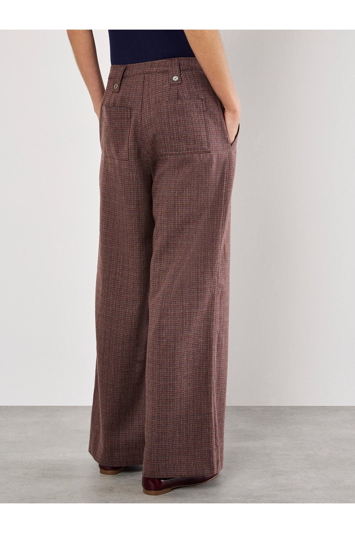 APRICOT Mini Check Wide Leg Trousers