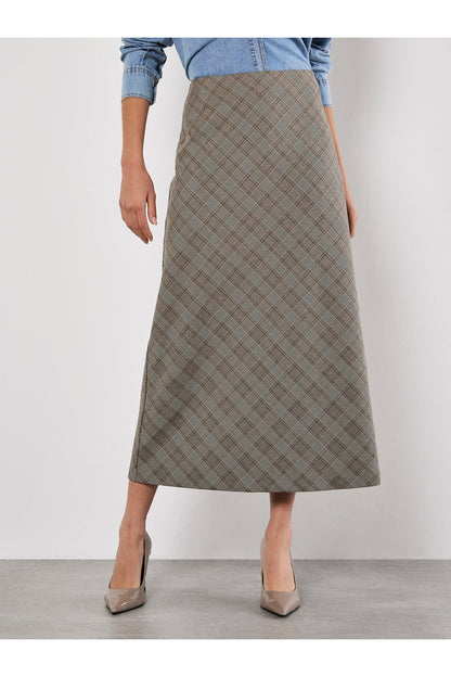 APRICOT Heritage Check Bias Skirt 890732