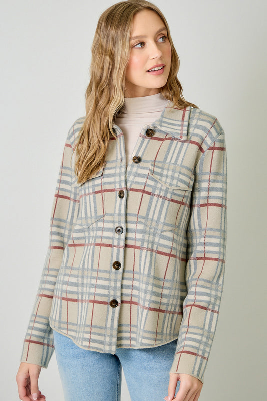 MYSTREE Check Patterned Sweater Jacket 60843
