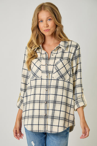 MYSTREE Plaid Shirt Jacket 61157