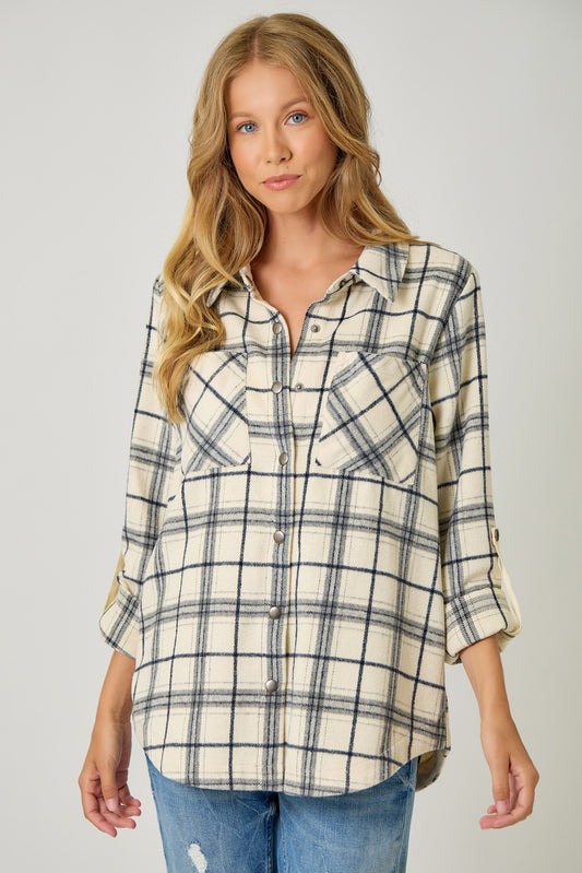 MYSTREE Plaid Shirt Jacket 61157