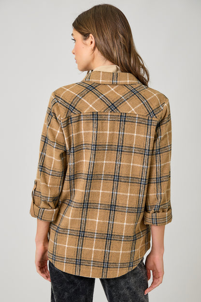 MYSTREE Plaid Shirt Jacket 61157
