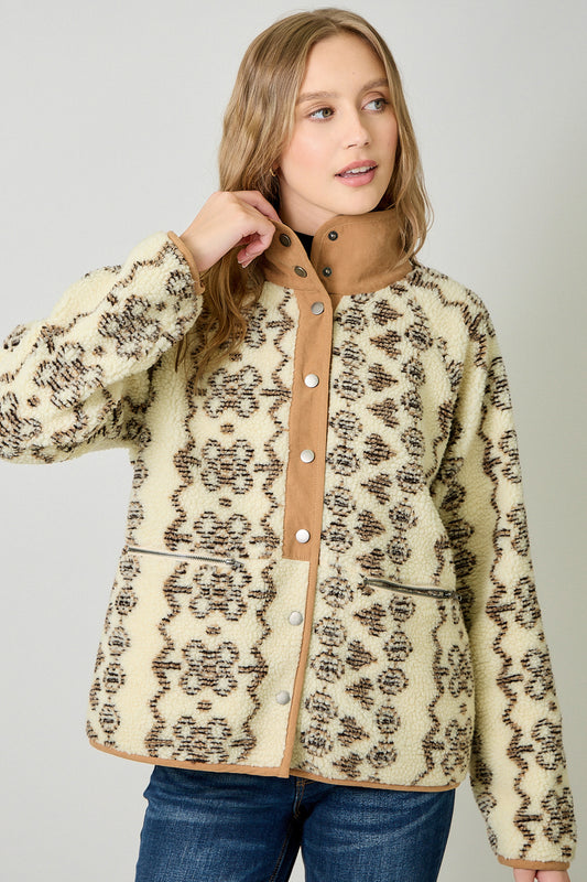 MYSTREE Printed Fleece Jacket 61258