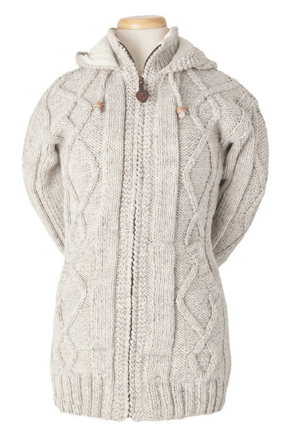 Lost Horizons Canada -  Shannon Full Zip Cable Knit Hooded Sweater