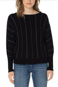 LIVERPOOL L/S Crewneck Dolman Sweater W/Stripe