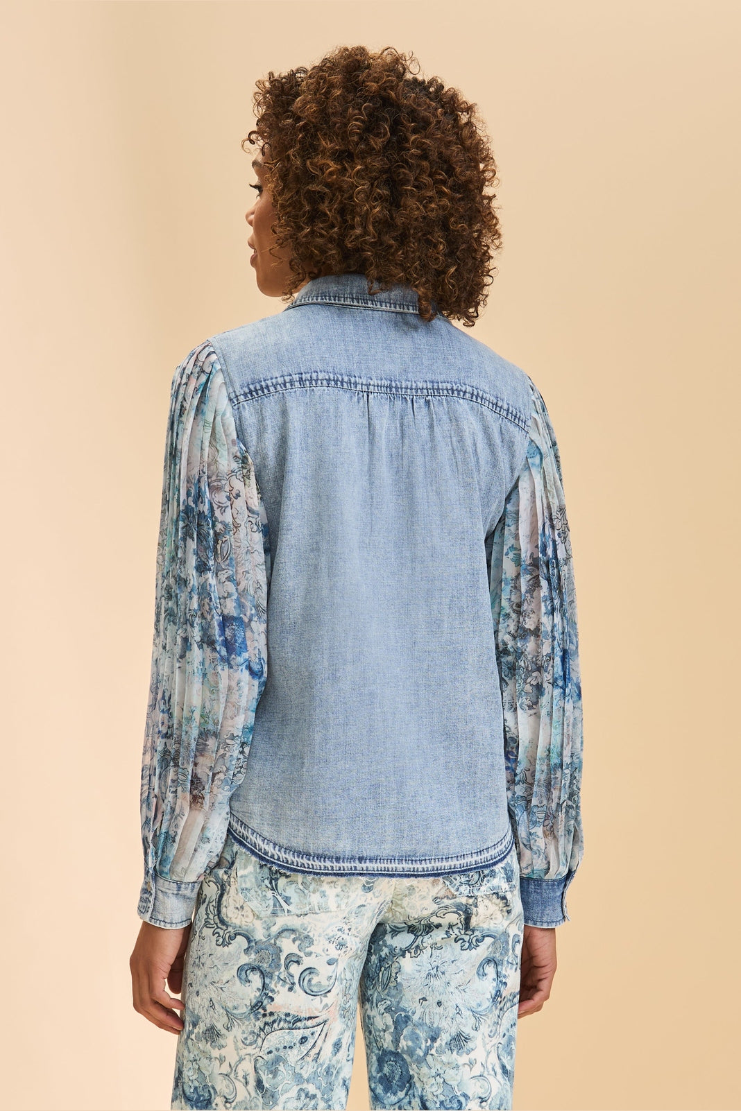 FDJ Pleated Sleeve Chambray Shirt 7802992