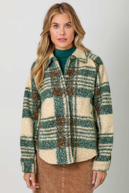 MYSTREE 60823 Plaid Boucle Jacket