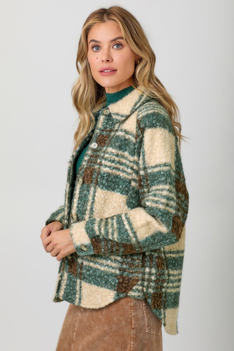 MYSTREE 60823 Plaid Boucle Jacket